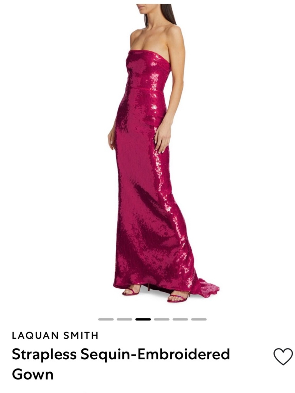 LaQuan Smith Strapless Sequin Gown in Fuchsia